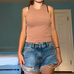 light pink razor back tank